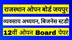 Rajasthan open board 12th business studies paper